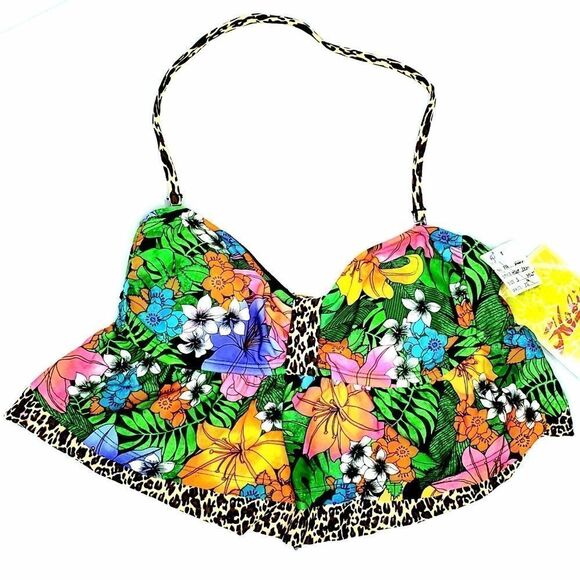 Hobie | NWT Tropical Flower Bikini Top - Picture 1 of 5